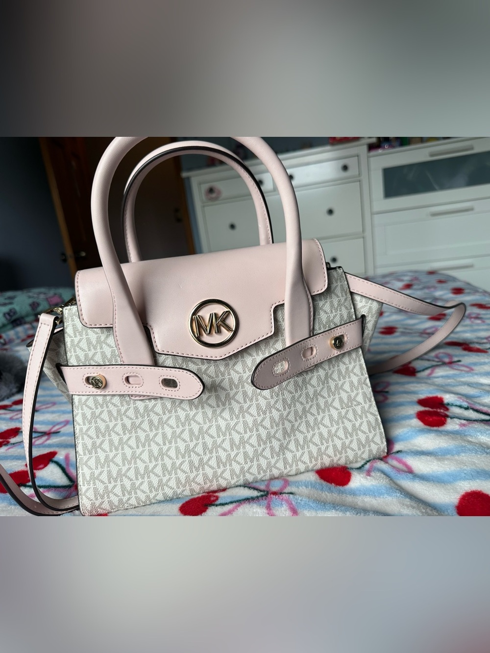 Michael Kors Cream with Pale Pink Trim